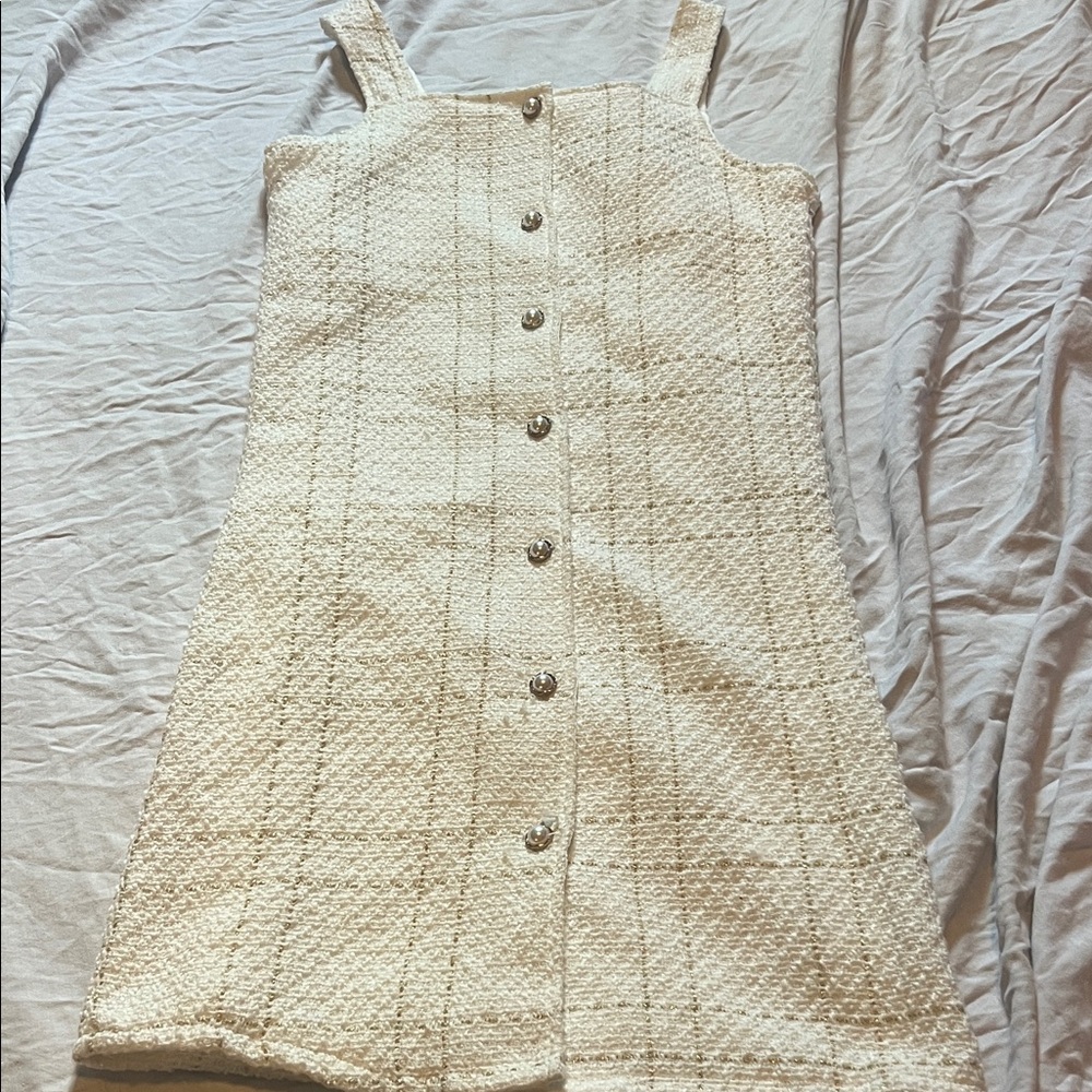 Elegant Cream Button-Down Dress